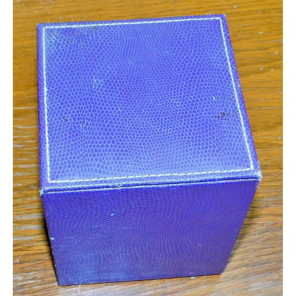 Vintage Faux Leather Purple Jewelry Box